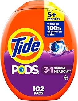 PODS Laundry Detergent Capsules, HE Compatible, 102 Count Powerful 3-in-1 Cleaning, Spring Meadow Perfume