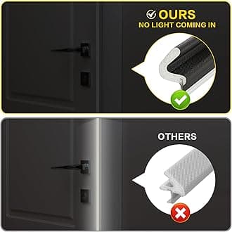 Weather Stripping Door Seal Strip Soundproof "Q" Foam Weather Stripping for Door Frame, Exterior Door Weather Stripping for Large Gap, Easy to Install（Black, 40FT)