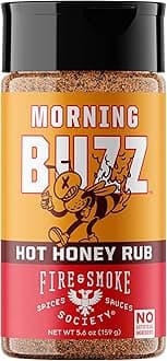 Fire & Smoke Society Morning Buzz BBQ Rub | Rubs for Smoking and Grilling | Hot Honey Spices for Pork, Chicken, Brisket | M 5.6oz