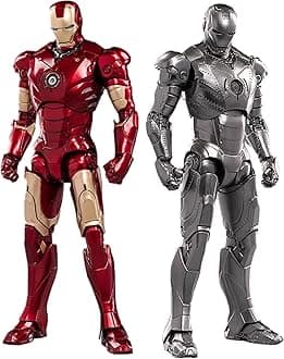7 Inch Set 2 Packironman Action Figure Metal Painting All Joints Movable Collectible Model Toys (MK2 & MK3)