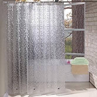 EurCross Extra Long Shower Curtain 180 x 240cm Drop, Waterproof Mildew Resistant Shower Curtain Liner with 3 Magnets - cobblestone - 1.8 x 2.4m/72''W x 94''L