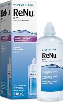 Multi-Purpose Contact Lens Solution 240ml - For Soft Contact Lenses for Comfortable Wear - Gentle on Sensitive Eyes - Clean,Disinfect,Rinse,Lubricate and Store your Lenses - Lens Case Included