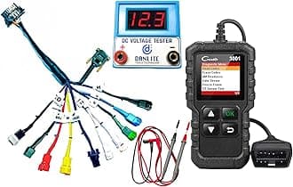 Danlite Launch Tech CR3001 Full OBD2 Scanner OBD 2 Engine Code Reader DC Voltage Tester Creader 3001 Bike Diagnostic Tool with 11 Cord All Bike Universal OBD Cable