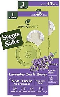 Enviroscent Non-Toxic Air Freshener Paper Refills - Compatible with Enviroscent Plug Hub® Warmer Kit - Home Fragrance Lasts Up to 90 Days - Lavender Tea & Honey Scent (Pack of 2)