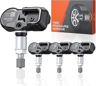 42607-33021 TPMS Tire Pressure Sensor for Toyota Lexus Scion, 315MHz TPS Tire Pressure Monitoring System Sensors Carmy Corolla Highlander Sienna Replacement PMV-107J, 42607-33011, 4 PCS