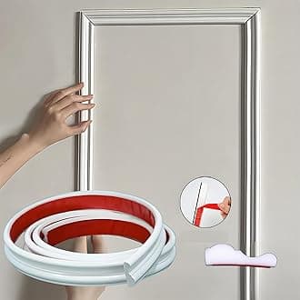 20FT x 1.6IN Peel and Stick Wall Molding Trim, TPE Rubber Flexible Chair Rail for Mirror Frames, Doors & Home Decor - Matte White (Note: Heat Treatment Required for Best Adhesion)