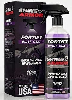 Fortify Quick Coat Car Wax Polish Spray Waterless Wash & Wax Hydrophobic Top Coat Polymer Paint Sealant Detail Protection 16 Fl Oz