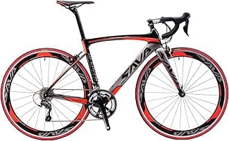 SAVADECK Carbon Road Bike, Warwinds3.0 700C Carbon Fiber Frame Carbon Fork Racing Bicycle with Shimano SORA 18 Speed Derailleur System and Double V Brake.