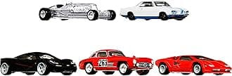Jay Leno s Garage Container Set, 5 1:64 Scale Premium Cars in Collectible Container, Metal/Metal & RealRiders, Gift for Collectors