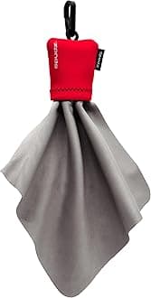 Classic Microfiber Lens Cleaner – Clip-On Pouch, Washable – for Binoculars, Scopes, Glasses, Screens | Red, 6 x 6 Inch