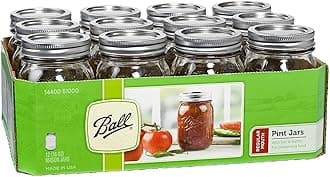 Ball Regular Mouth 16-Ounces Mason Jar with Lids and Bands (12-Units)