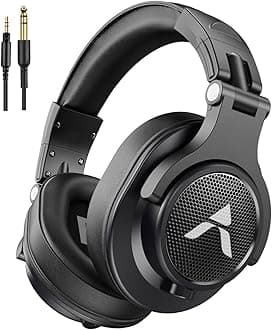 - Sound Master Professional Studio Monitoring DJ Wired Over Ear Headphones with 40mm Drivers, Fashion Design & 2 Detachable Cables (3.5mm & 6.3mm) (Black)