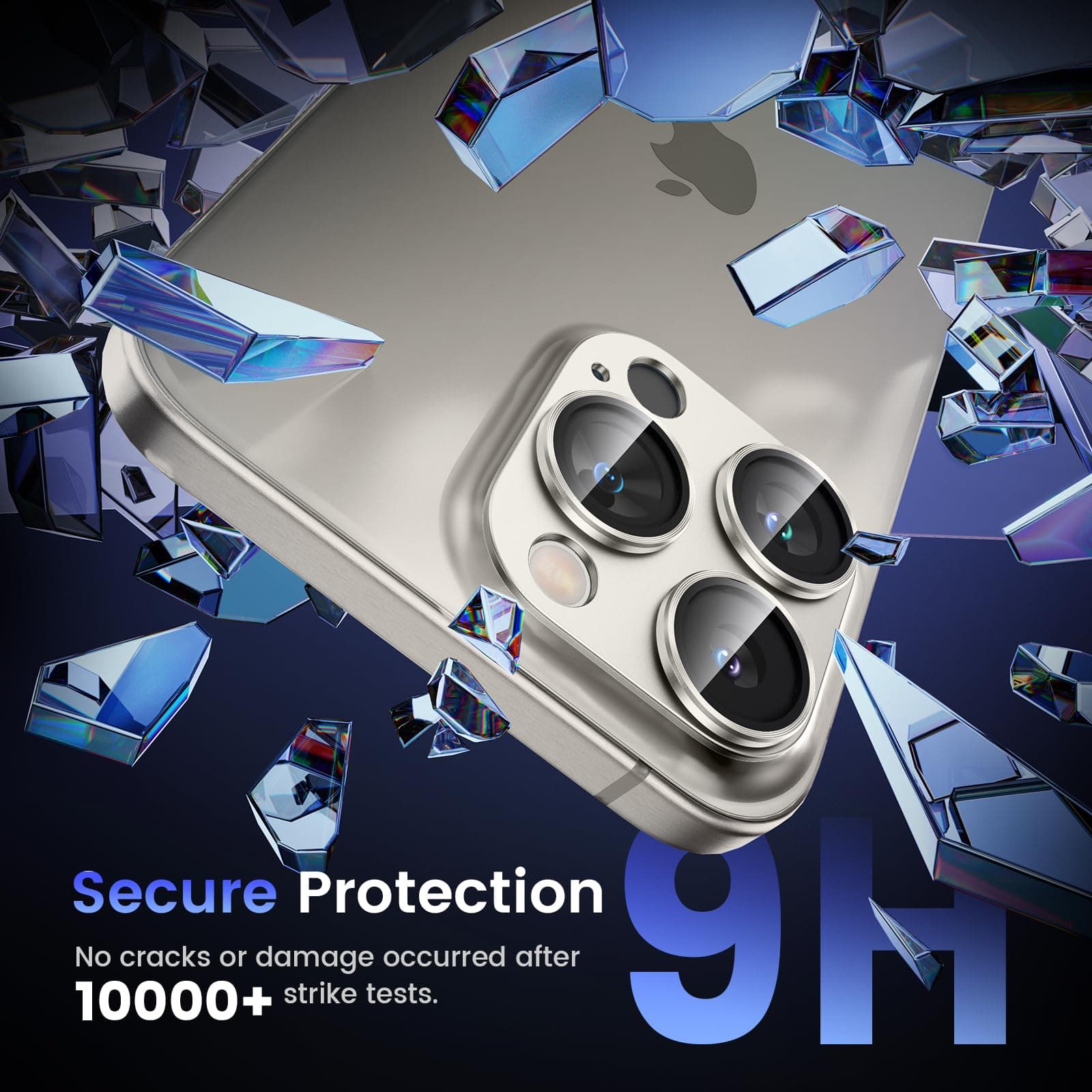 Tensea for iPhone 16 Pro/iPhone 16 Pro Max/iPhone 15 Pro/iPhone 15 Pro Max Camera Lens Protector, Metal Aluminum Alloy Tempered Glass Cover Camera Screen Protector Accessories, Case Friendly