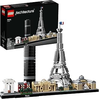Architecture Paris Skyline, Collectible Model Building Kit with Eiffel Tower and The Louvre, Skyline Collection, Office Home Décor, Unique Gift to Unleash Any Adult's Creativity, 21044