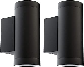 Klighten 2 pcs Black Outdoor Wall Light IP65 Up Down Outside Wall Lighting Modern Aluminum Wall Lamp for Garden Entrance Corridor Courtyard, Socket GU10, Bulb not Included