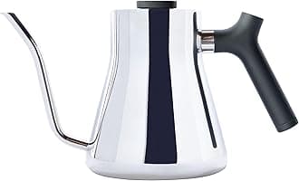 Stagg Stovetop Pour-Over Coffee and Tea Kettle - Gooseneck Teapot with Precision Pour Spout, Built-in Thermometer, Stainless Steel, 1 Litre