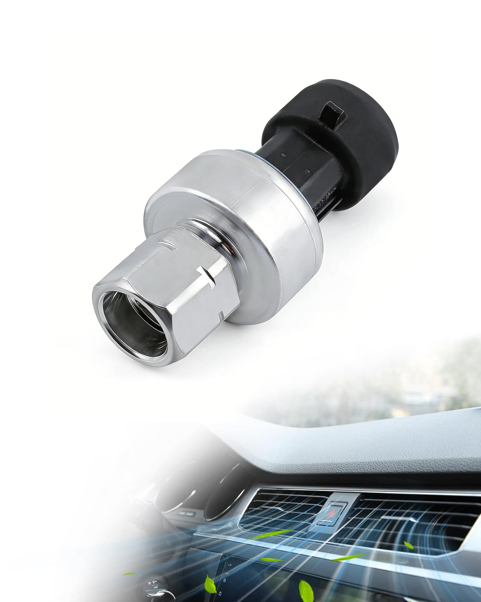 Upgraded Chevy GMC AC Pressure Sensor Switch, Compatible with 2002-2021 Chevy, 2003-2020 GMC, 1551343, 13587668 Air Conditioning Refrigerant Pressure Sensor