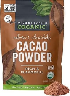 Organic Cacao Powder, Unsweetened, 8 oz (227 g) – Rich Dark Chocolate Flavor, Perfect for Baking, Smoothies & Hot Chocolate – Vegan, Keto, Paleo, Non-GMO & Gluten-Free Cocoa Powder