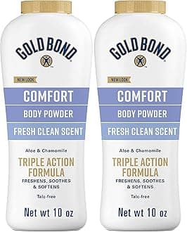 Gold Bond Ultimate Comfort Body Powder 10 oz. (Pack of 2), Talc-Free Formula with Aloe & Chamomile