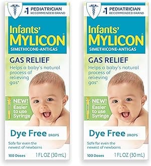 Gas Relief Drops for Infants and Babies, Dye Free Formula, 1 Fluid Ounce with Updated Syringe (2-Pack)