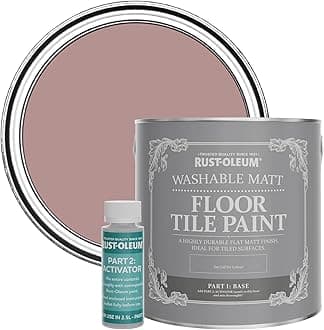 Rust-Oleum Pink Washable Matt Floor Tile Paint, Matt Finish - Heartfelt 2.5L