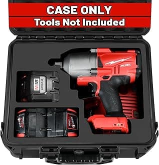Case for Milwaukee M18 Impact and Torque Wrench - Waterproof Hard Tool Box for Milwaukee Set, Power Tool Combo Kit Bag for Milwaukee 2/1 3/4 3/8 Cordless Torque Wrenches/Battery/Charger (Case Only)