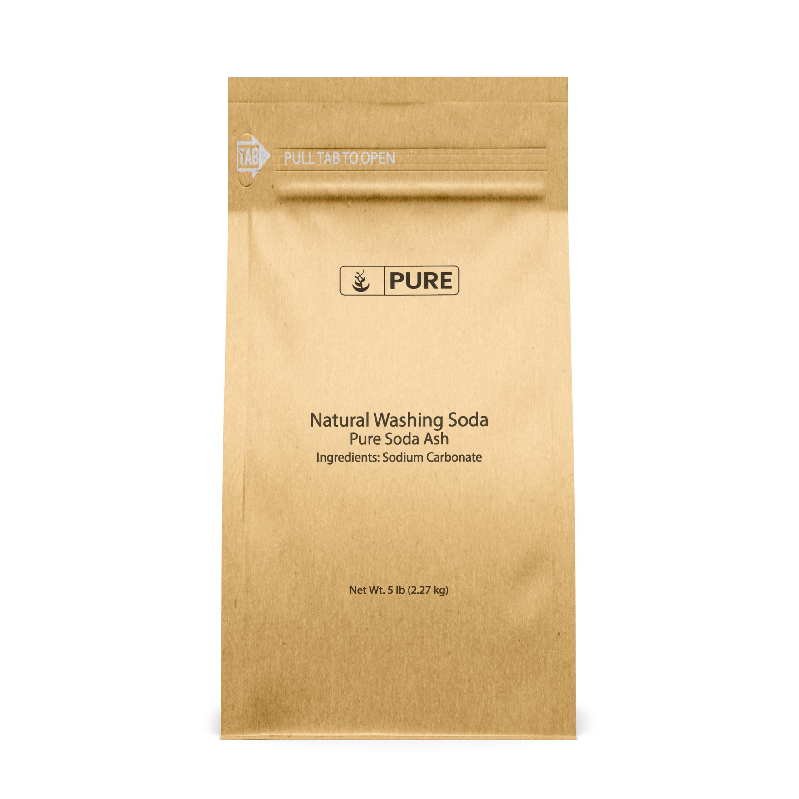 Pure Original Ingredients Natural Washing Soda (5 lb) Multipurpose Cleaner, Water Softener, Stain Remover.