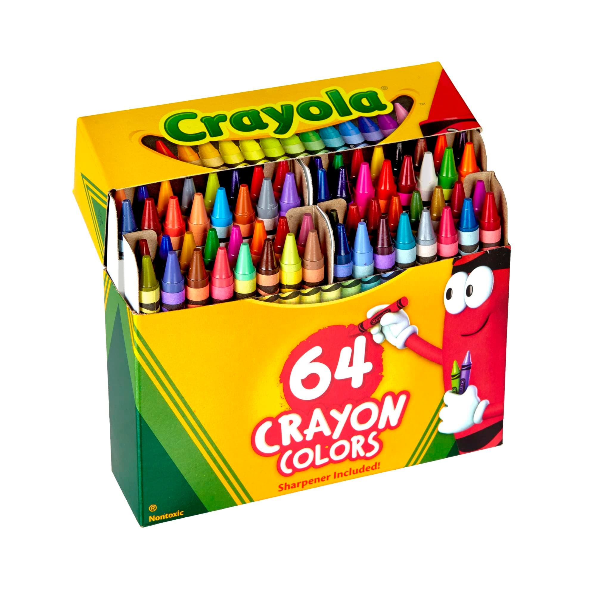Crayola Crayons, Crayon Box with Sharpener, 64 ct