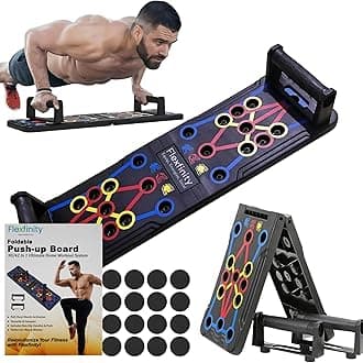 Push Up Board, Portable 25-In-1 Push up Board for Men, | Pilates Bar & Fitness Accessories with Resistance Bands & Ab Roller Wheel, Professional Strength Training Equipment For Man and Women