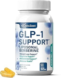 GLP-1 Support Weight Loss Supplement - 15-in-1 GLP1 Support for Weight Management Appetite Suppressant Fat Burn for Women Men - with Liposomal Berberine HCl Bitter Melon Citrus Bergamot