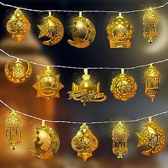 3 Meter 20 LED Ramadan Eid String Lights, 2 Modes Eid Fairy Lights for Ramadn Decorations, Ramadan Lights for Eid Mubarak Decorations Home,Outdoor,Indoor 9.8Ft Long