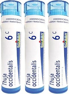 Boiron Thuja Occidentalis 6C Homeopathic Medicine for Warts - Pack of 3 (240 Pellets)