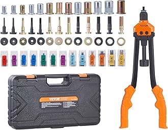 VEVOR 16" Rivet Nut Tool, Labor-Saving Rivnut Tool Kit with 13PCS Metric & SAE Mandrels, 186PCS Rivet Nuts,M3, M4, M5, M6, M8, M10, M12, 1/4-20, 5/16-18, 3/8-16,1/2-13, 8-32, 10-24 with Carrying Case