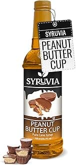 Coffee Syrup, Peanut Butter Cup Flavored Syrup for Drinks, Lattes, and Desserts – 25.4 fl oz