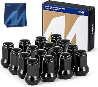 3/8"-24 Lug Nuts, ATV Cone Seat Lug Nuts 3/8x24 Thread Size Wheel Lug Nuts Compatible with Polaris Ranger 700 RZR 900xp 800 S 570 and More, Set of 16, Black