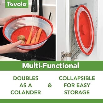 Tovolo 47011-402 Large Collapsible Microwave, Lid for Reheating Food, Meal Prep Gadget, No Mess Folding Plate Cover Kitchen Tool, Candy Apple Red, L