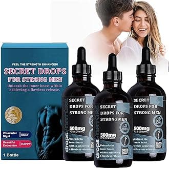 Secret Drops for Strong Men,Secret Happy Drops,Oral Drops,Passion Elixir,Enhancing Sensitivity and Pleasure, Boost Energy Levels (3pcs)