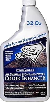 Color Enhancer Sealer for All-Natural Stone and Pavers. Marble, Travertine, Limestone, Granite, Slate, Concrete, Grout, Brick, Block. (1-Quart)