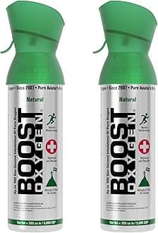 Boost Oxygen Medium Natural 5L Canister | Respiratory Support for Aerobic Recovery, Altitude, Performance & Health (2 Pack)