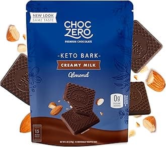 Milk Chocolate with Almonds Keto Bark, 6 Ounce (Pack of 1)