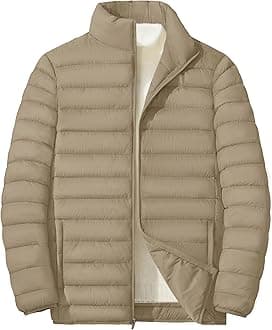 Men's Puffer Jackets Lightweight Warm Winter Coat Water-Repellent Windbreaker Insulated Quilted Packable Jacket