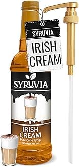 Coffee Syrup, Irish Cream Flavored Syrup for Drinks, Lattes, and Desserts – 25.4 fl oz, With Pump