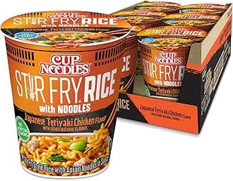 Cup Noodles Stir Fry Rice with Noodles, Japanese Teriyaki Chicken, 2.75 Ounce (Pack of 6)