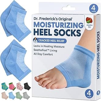 Dr. Frederick's Original Moisturizing Heel Socks for Cracked Heel Treatment - 2 Pairs - Socks for Dry Feet - Cracked Skin Repair & Overnight Hydration - Foot Care for Women & Men - Jojoba Oil