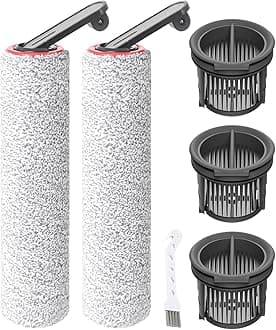 Roller Brush and Hepa Filter For Dreame H14/H14 Pro/H14 Dual Wet and Dry Vacuum Cleaner,H14 Pro Accessories Kit Inclue 3 HEPA Filters Replacement,2 Roller Brush-Easy Clean Detachable Accessories Set