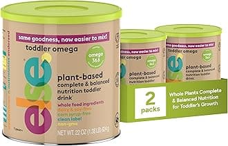 Else Toddler Formula 12-36 Months – Plant-Based, Dairy-Free & Lactose-Free Baby Formula – Dairy Free Formula, Omega 3 & 6 for Brain Development – Soy Formula Alternative, (22 oz, 2 Pack)