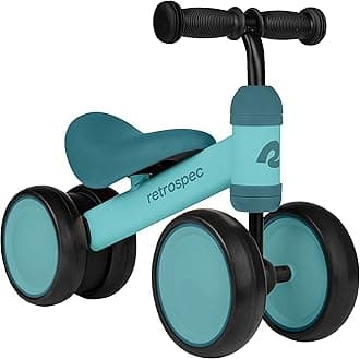Cricket Baby Balance Bike, 4-Wheel Ride-On Toy for Ages 12-24 Months – First Bike & Toddler Bike for 1 Year Old Boys & Girls, First Birthday Gift