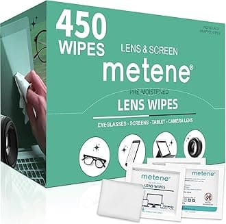 Metene 450 Pack Lens Cleaning Wipes, Pre-Moistened and Individually Wrapped Eyeglass Wipes, Glasses Cleaner for Eyeglasses, Camera Lens, Tablets, Phone, Computer Screen and Other Delicate Surfaces