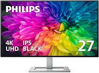 Philips Creator Series 27E2F7901 27" 4K UHD IPS Black Display, USB-C, Built-in KVM, Height Adjustable, Daisy Chain, PD 96W, MacBook/PC Compatible, 4-Year Advance Replacement