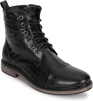 Crumbled Leather Boots For Men